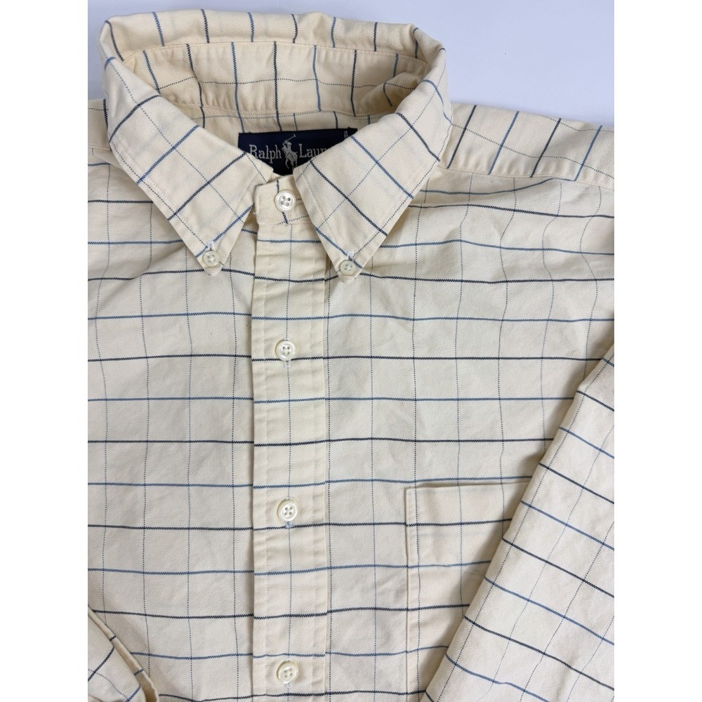Ralph Lauren Blue Label Windowpane Button Down Shirt Men's Large Cotton